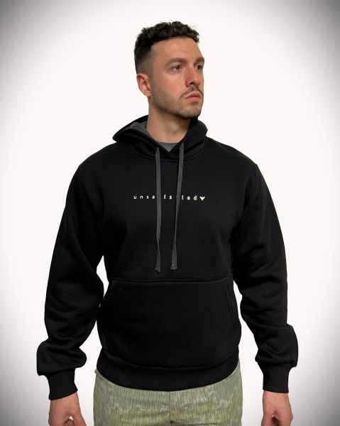 Unsgear ''u n s a t i s f i e d'' baskili Hoodie (Siyah)