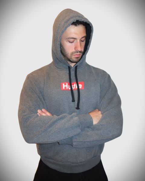 Unsgear Hustle Logolu Hoodie (Antrasit)