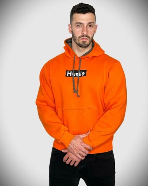 Unsgear Hustle Logolu Hoodie (Turuncu)