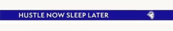 Unsgear New Era Silikon Bileklik Mavi-Beyaz - Hustle Now Sleep Later
