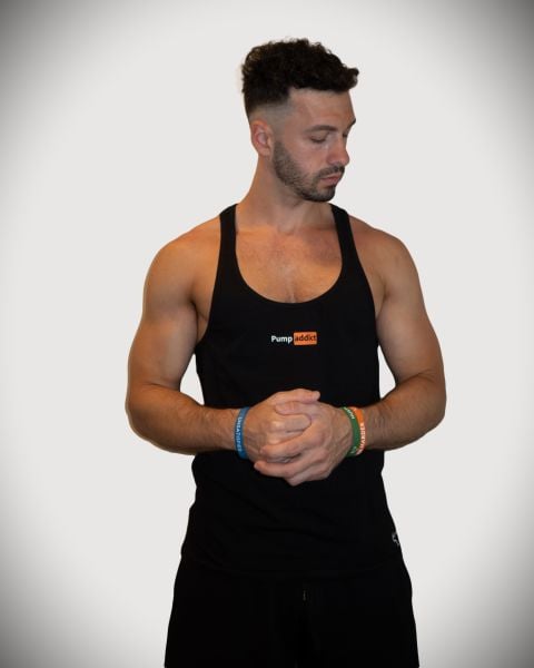 Pump Addict Small Print Tank Top Black